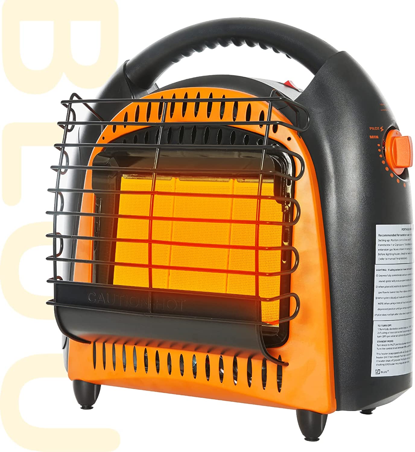 BLUU Portable Propane Heaters for Indoor Use 20,000BTU with Thermostat